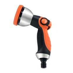 one99 orange lawn garden 9 pattern metal water hose nozzle