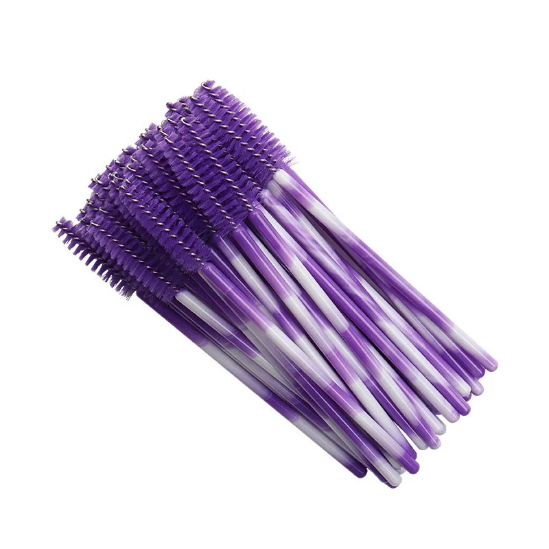 Disposable Make Up Applicator Eyebrow Rotatable Micro Plastic Colorful Spoolie Adjustable Thin Rotating Wand Mascara Brushes