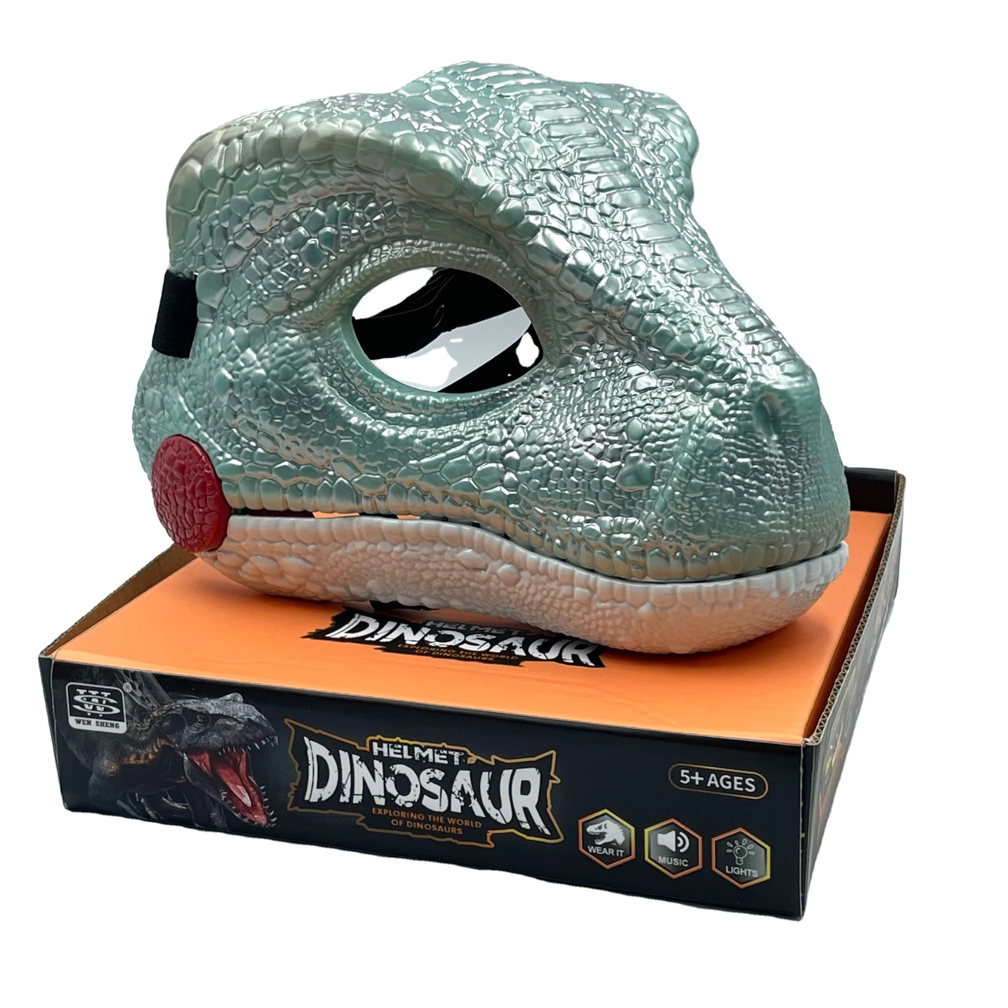 Realistic Velociraptor Dinosaur Mask With Open Mouth Horror Headdress Party Role-playing Costume Horror Mask Dinosaur Toys