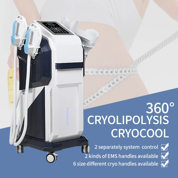 360 Cryotherapy Cool Tech 2in1 Cryo Vacuum Suction 6 size handles Body Slimming machine for Salon/spa/studio