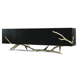 Contenporary TV stand luxury gold copper legs sideboard for living room decoration Dining room Table Side cabinet