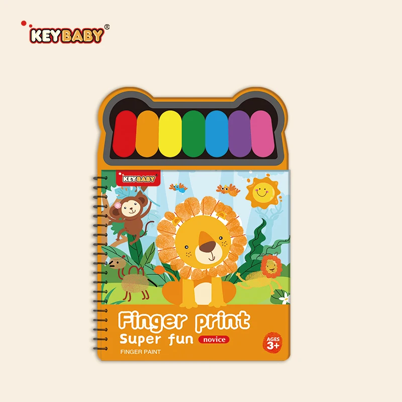 Custom children book finger print drawing coloring books for kids with palette water paint child book printing service
