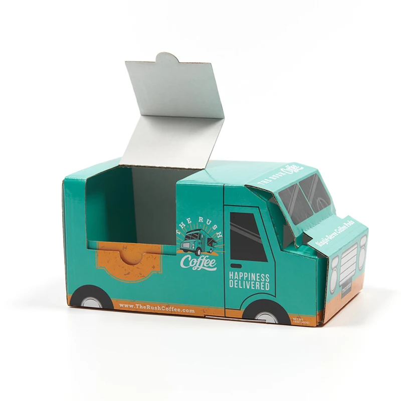 Fancy New Custom Logo Bus shape creative box Color Cardboard new Product Box car Corrugated Folding Wholesale box packaging gift