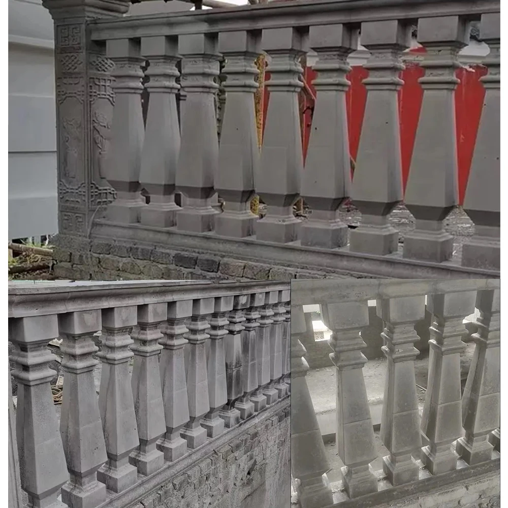 Casting in place plastic decorative square flower shape concrete baluster mold for sale concrete fence mold precast making mold