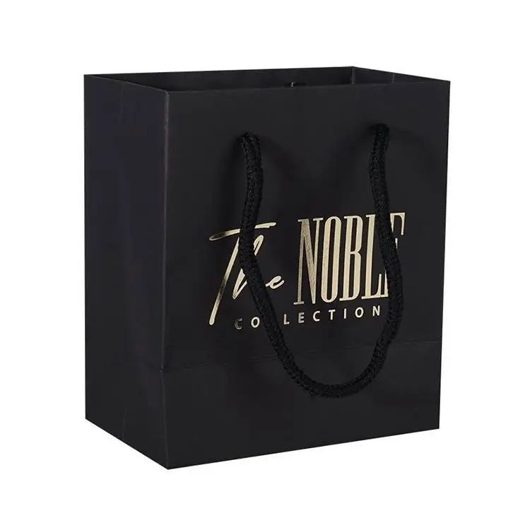 Wholesale christmas gift printed handle black luxury amazon top seller cheap price custom shopping paper bag with logo