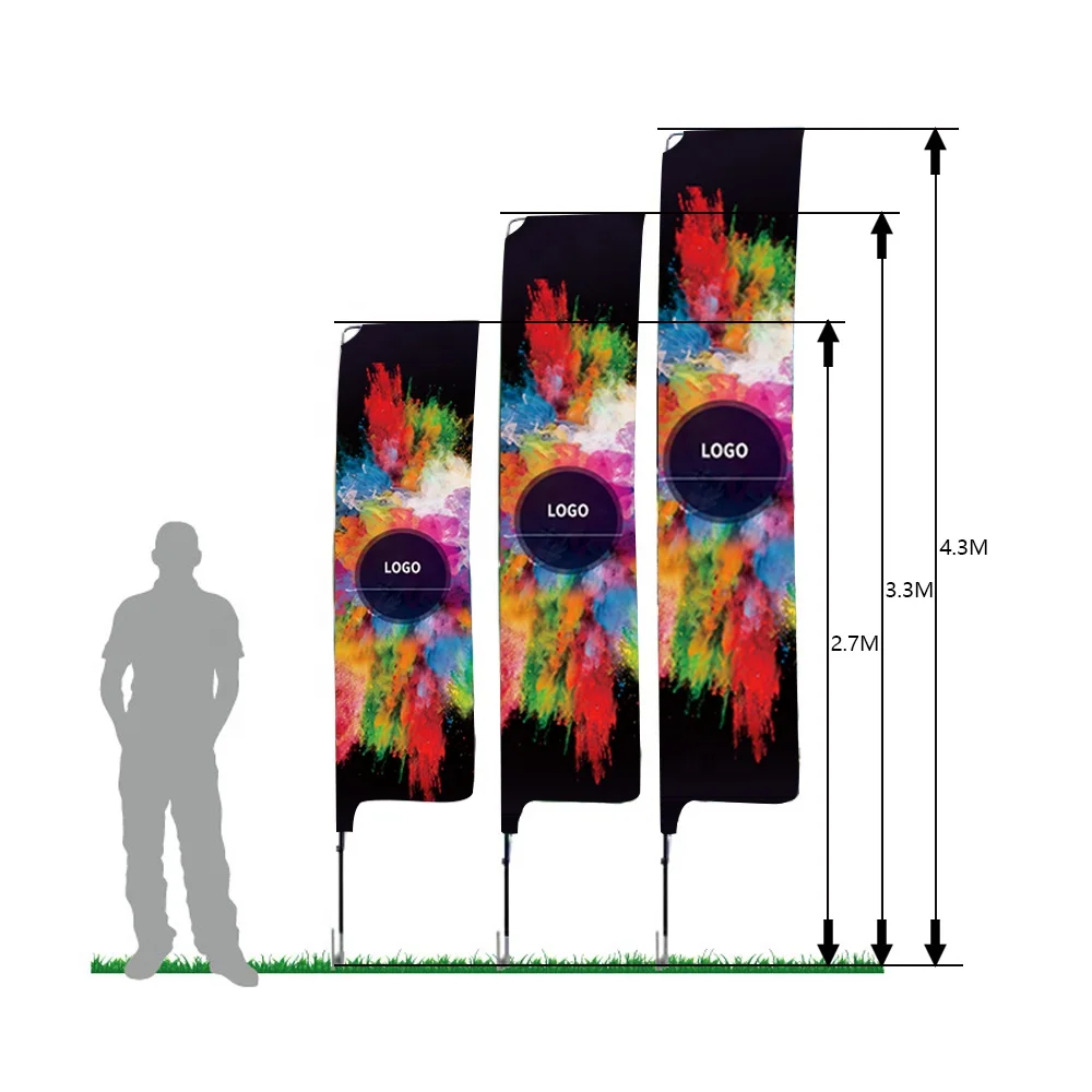 Flying Beach Flag Banner Teardrop Flag Cross Base Outdoor Feather Flag Promotional For Advertising