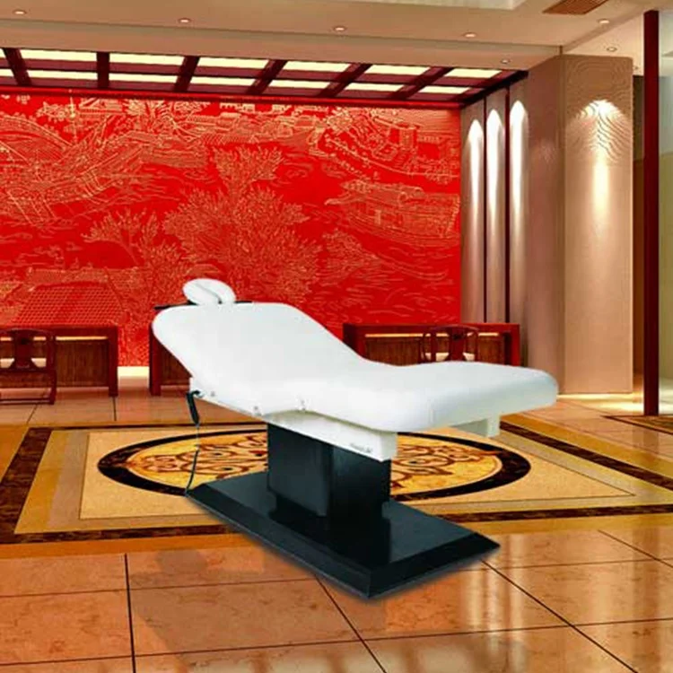Top Beauty Salon Furniture Electric Lift Cosmetic Bed Massage Table Facial Chair with CE