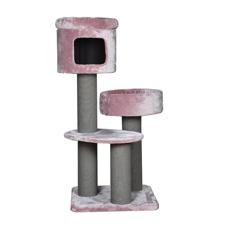 Wholesale Sisal Castle Large Climbing Scratch Tower Pet Scratcher Big Wood Condo Furniture Cat Tree
