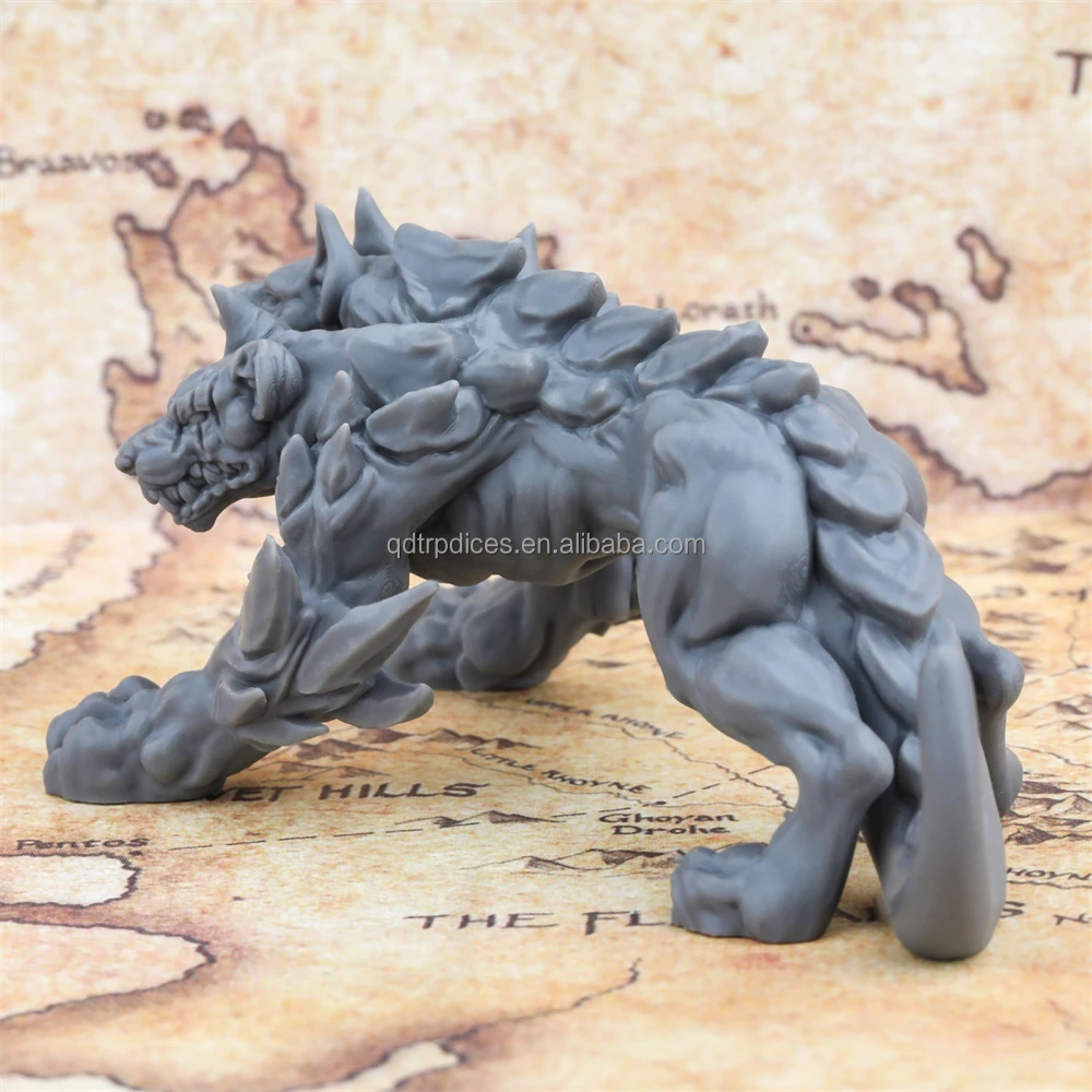 Paintable Majestic Cerberus Monster DND Miniature Fantasy Powerful Role-Playing Game Experience Miniature Terrain