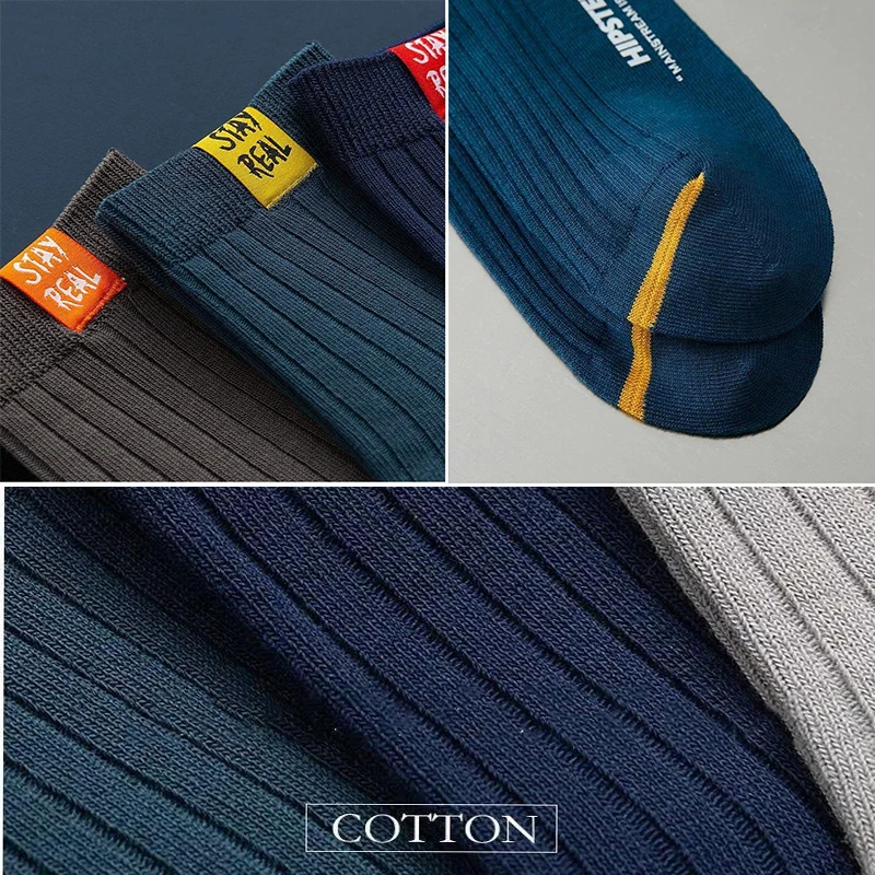 YS-CX49 mens custom business socks calcetines divertidos Sewing cloth label designer socks gg