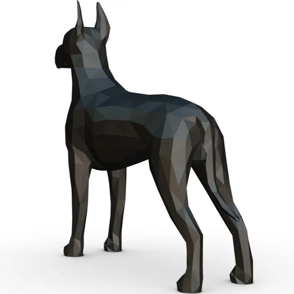 Wholesale Custom Fiberglass Resin Crafts 3D Printing Sculpture Animal Figurines Great Dane Dog Statue