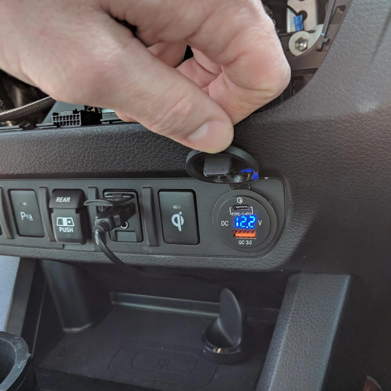 Waterproof type C PD QC3.0 usb charger with voltmeter for boat car bus