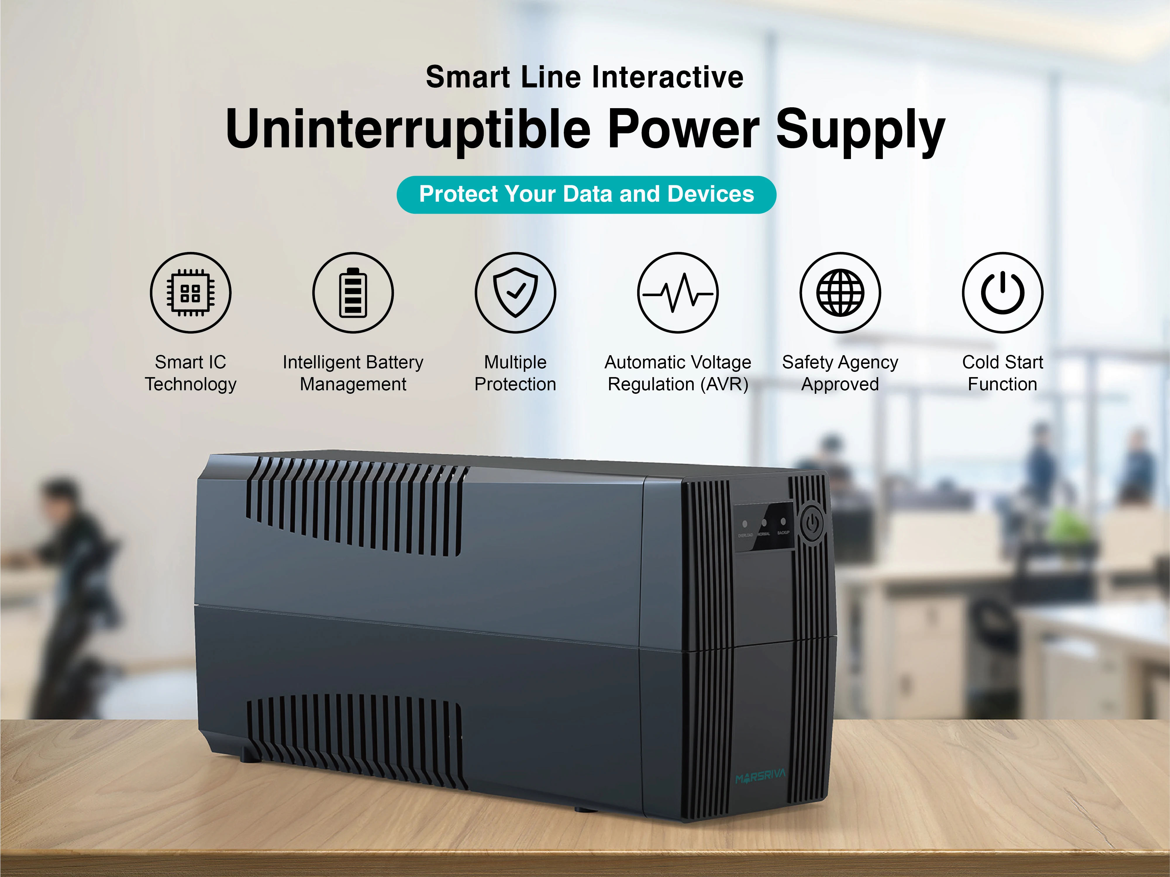 Professional Emergency Backup UPS 800VA 480W Simulated Sine Wave Portable UPS