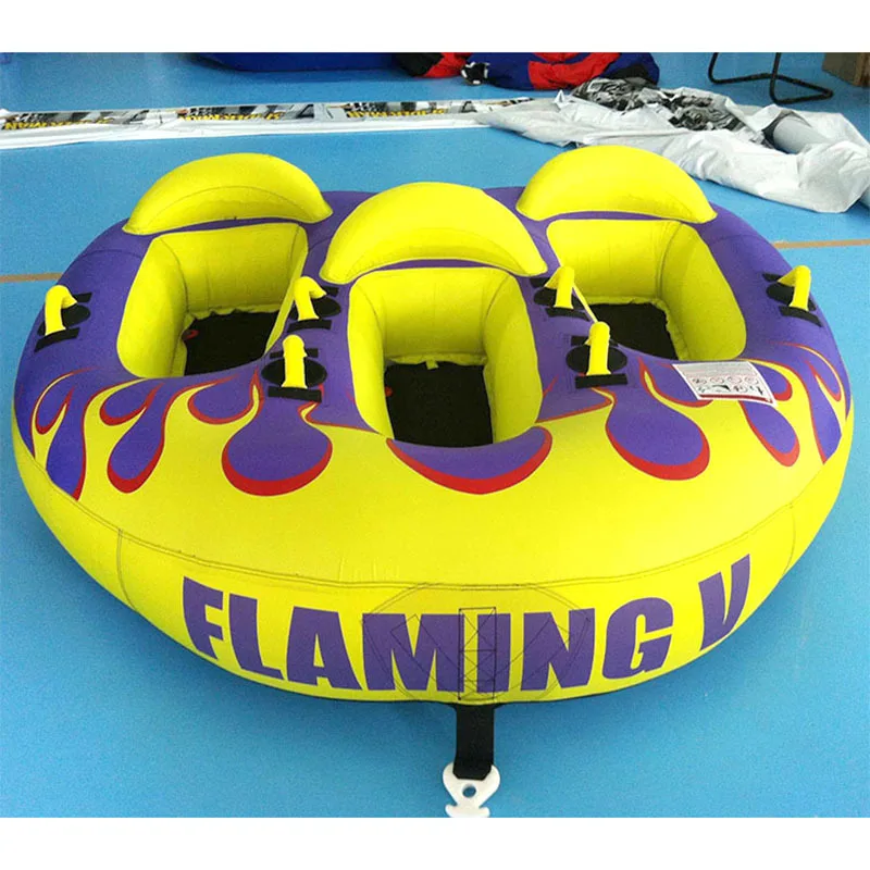 Oem custom for 2 3 4 Person Comfortable Backrest Water Sport Fying Boat Ski Inflatable Towable Tube boat