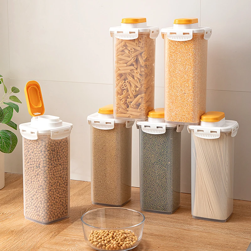 Large-capacity Grain storage can Multifunctional food container for kitchen Plastic waterproof storage box