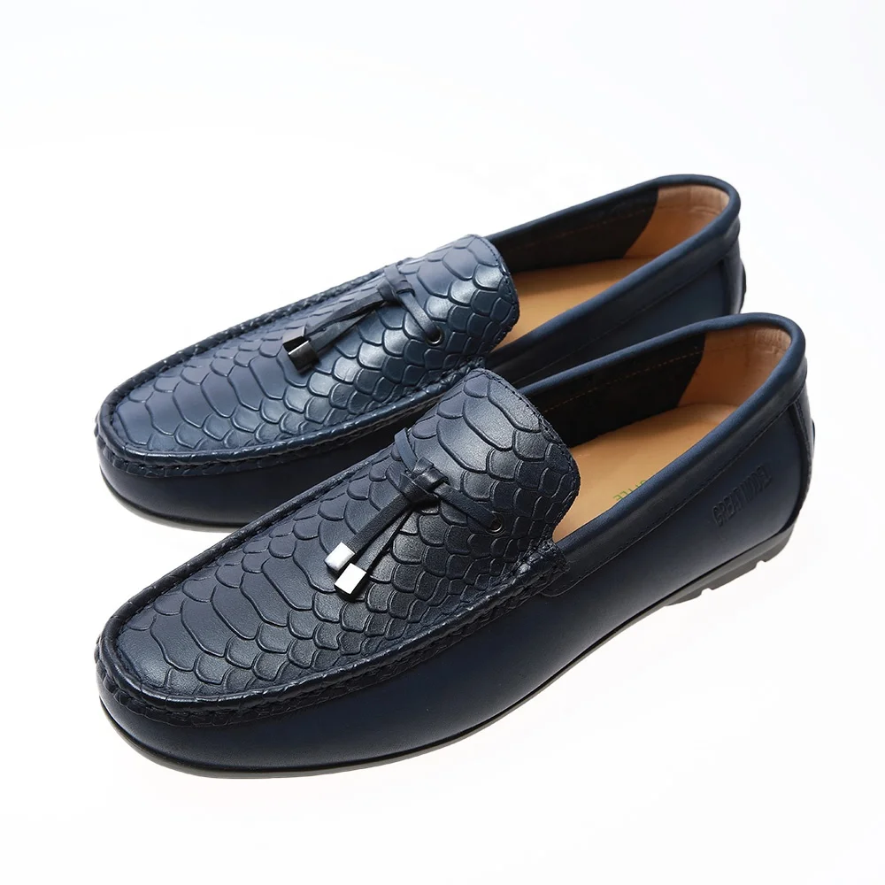 New latest italian handmade working safety High-end mens casual non-slip breathable outdoor leather loafer shoes for men