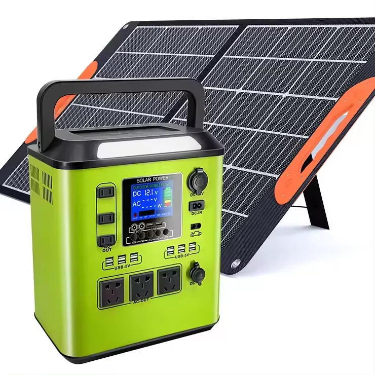 Portable power station 2000W 1500W 1200W 1000W solar power station with panel Lithium Lifepo4 battery portable power station