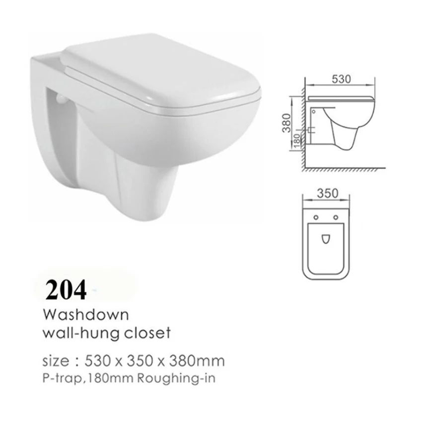 Wall-hung European Sanitary Ware Bathroom Back to Wall Hanging Wc Modern Ceramic Rimless Flush Wall Hung Toilet