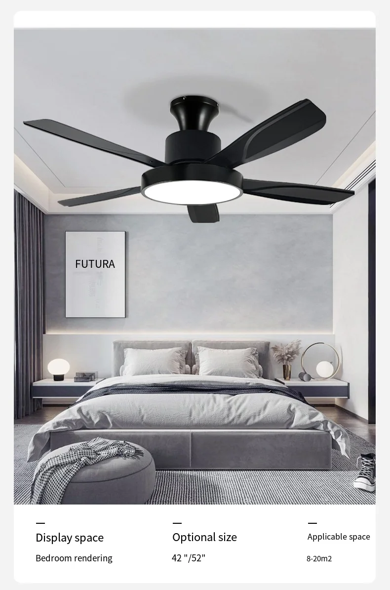 Beeman Smart Led Ceiling Fan 5 Blade Remote Controlled Electric Cooling Fan With Light