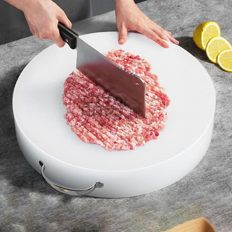 Пластиковый материал и экологически чистый пластик HDPE круглая разделочная доска с ручкой