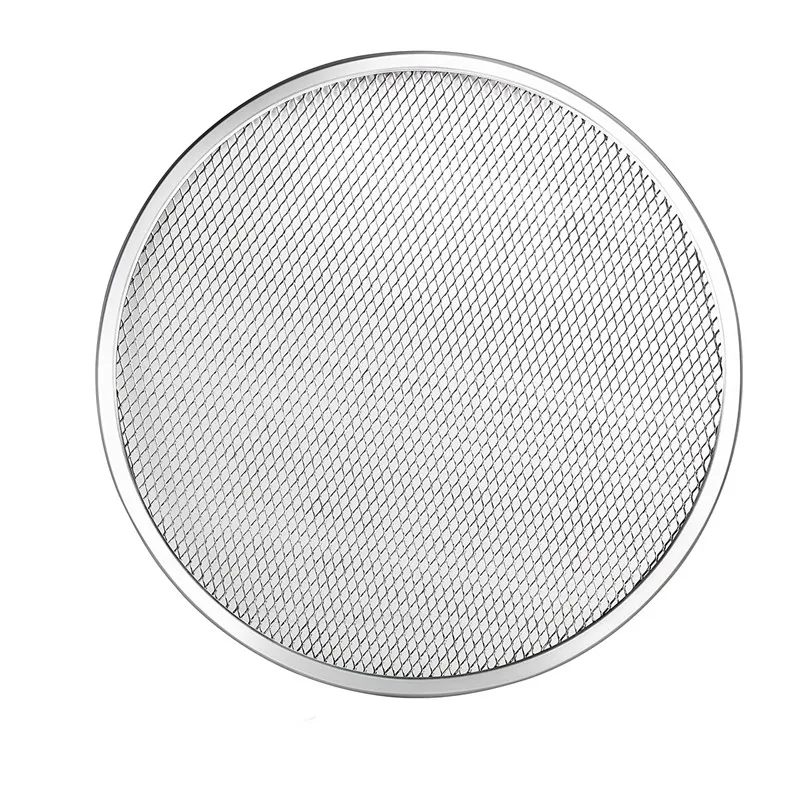 Restaurant  Heat Resistance 8 10 12 14 16 inch aluminum pizza pan baking tray aluminum pizza screen pizza tray