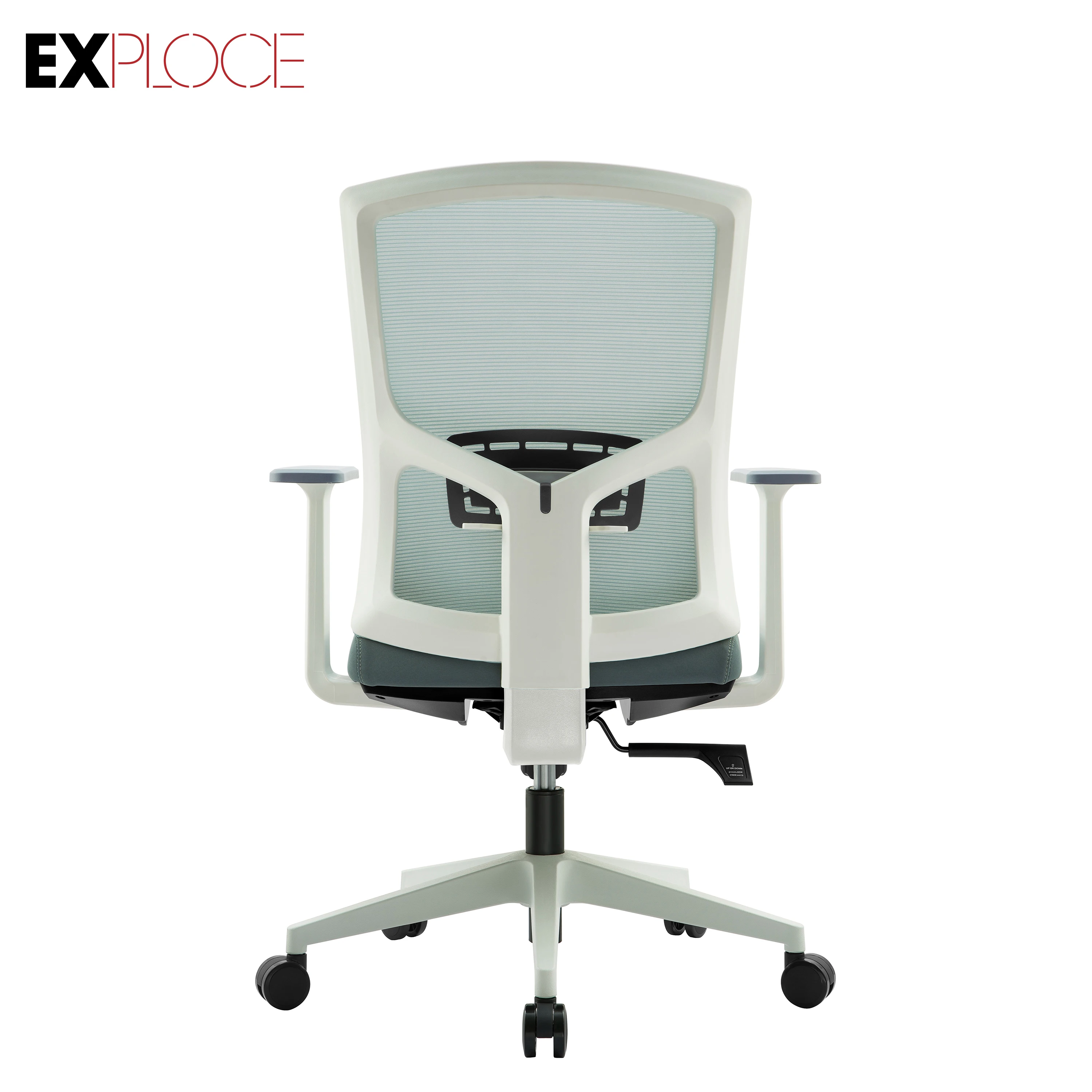 Latest best colorful back adjustable lumbar support manager modern office chair seat in white plastic