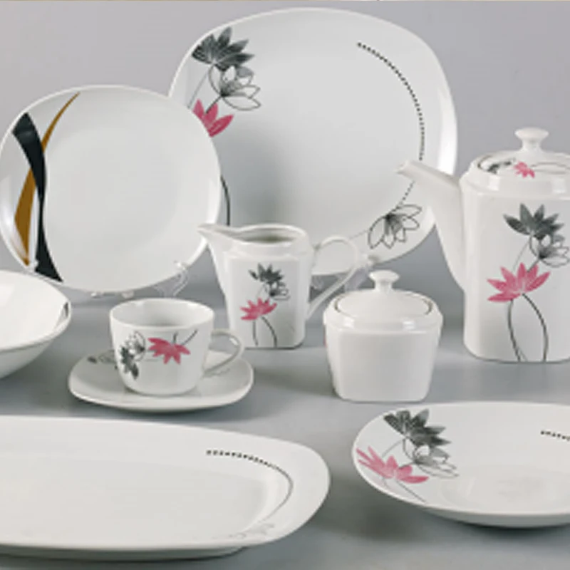 Simple 47pcs ceramics tableware set large porcelain matching dishes wholesale Shop gift sale dinnerware dinner set dinnerware