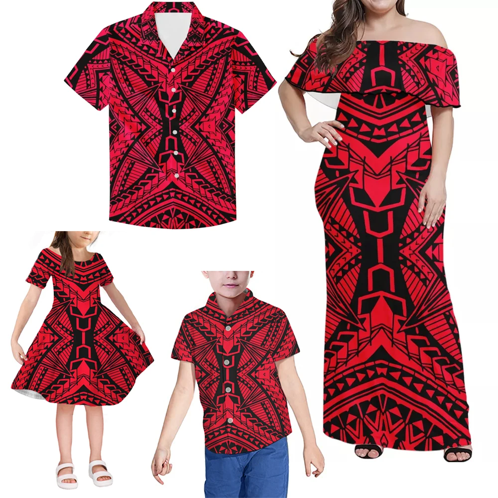 
Customize with Logo Dress for Girls Party Mother And Daughter Figurine Dad Son Family Clothes Matching Dress Parent-Child Outfit 