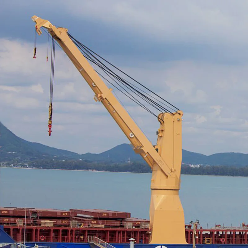 5 ton 20 ton Port marine ship deck electrical hydraulic crane on sale