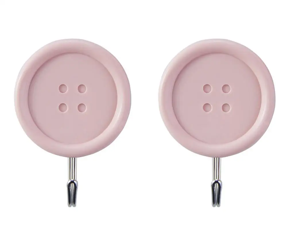 plastic self-adhesive wall door bathroom adhesive button hooks metal hook