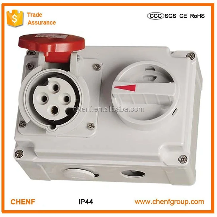 IP44 3P 4P 5P 16A CEE/IEC International Standard Socket with Switches and Mechanical Interlock 230V 400V CF7274 CF7275 CF7276