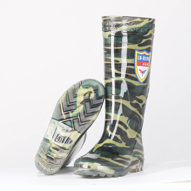 Высококачественные мужские толстые резиновые сапоги камуфляжные Нескользящие резиновые сапоги для рыбалки и фермы промышленные износостойкие резиновые сапоги