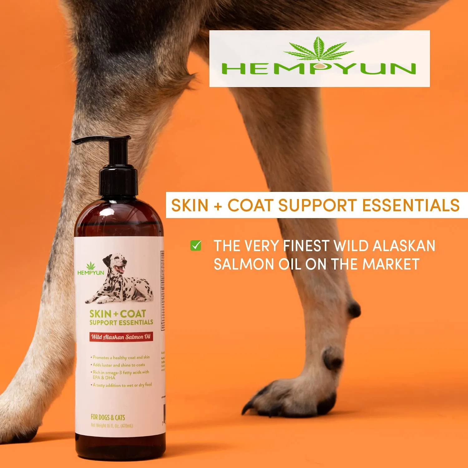 HEMPYUN с ароматом лосося Омега 3 и 6 рыбное масло для собак кошек улучшения иммунной системы кожи пальто здоровья сердца