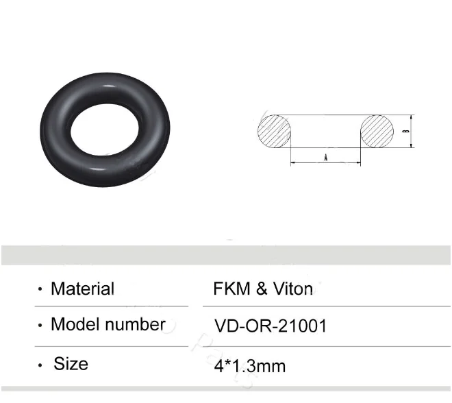 4*1.3 mm  rubber o-ring seals for fuel injector repair service kits auto parts  21001 FKM o-ring