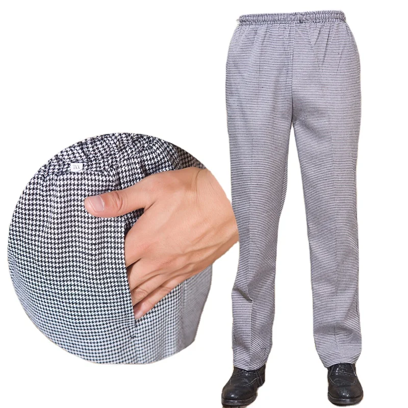 Cheap chef trousers for men checks chef pants restaurant uniforms staff chef pants