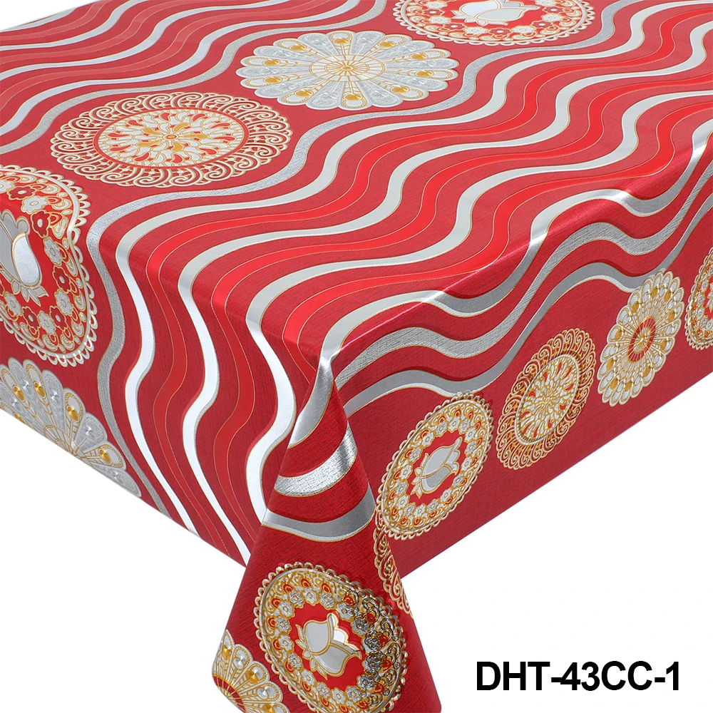 Polyester Backing PVC Embossed Oilcloth Tablecloth