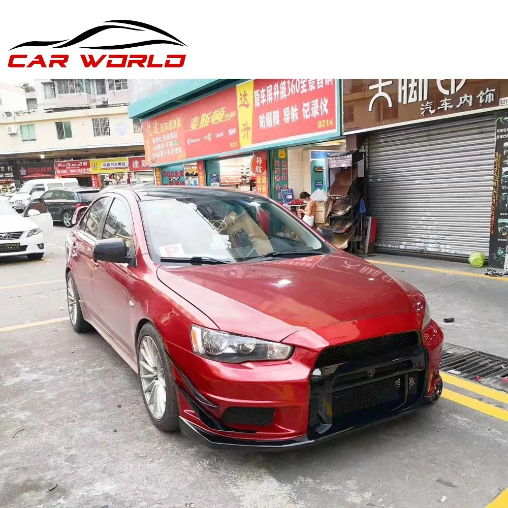 Car Bumper For 2009-2015 Mitsubishi Lancer Change To GTR Front Bumper Rear Bumper Side Skirts ABS Plastics material