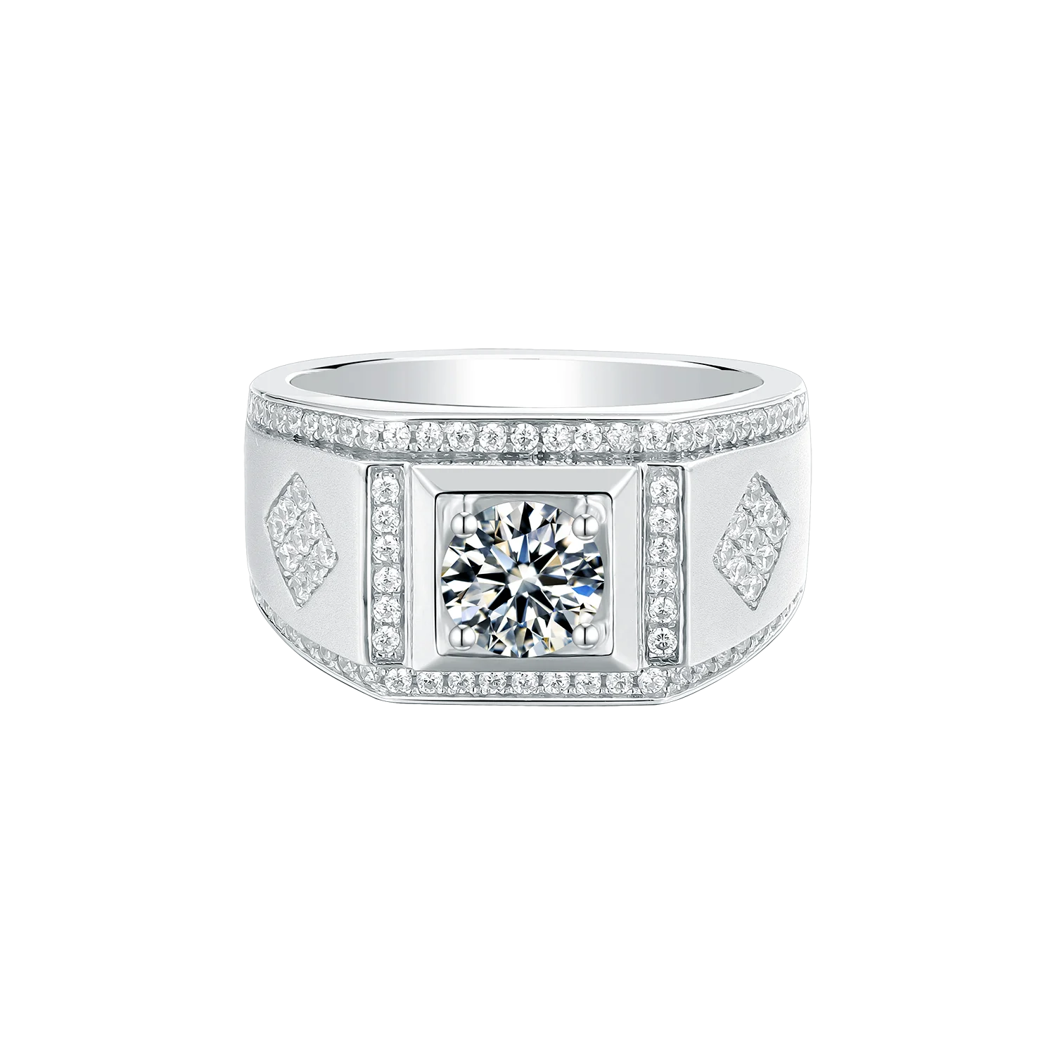 Man engagement ring white GRA Certificate free fire diamond men S925  Moissanite ring for men