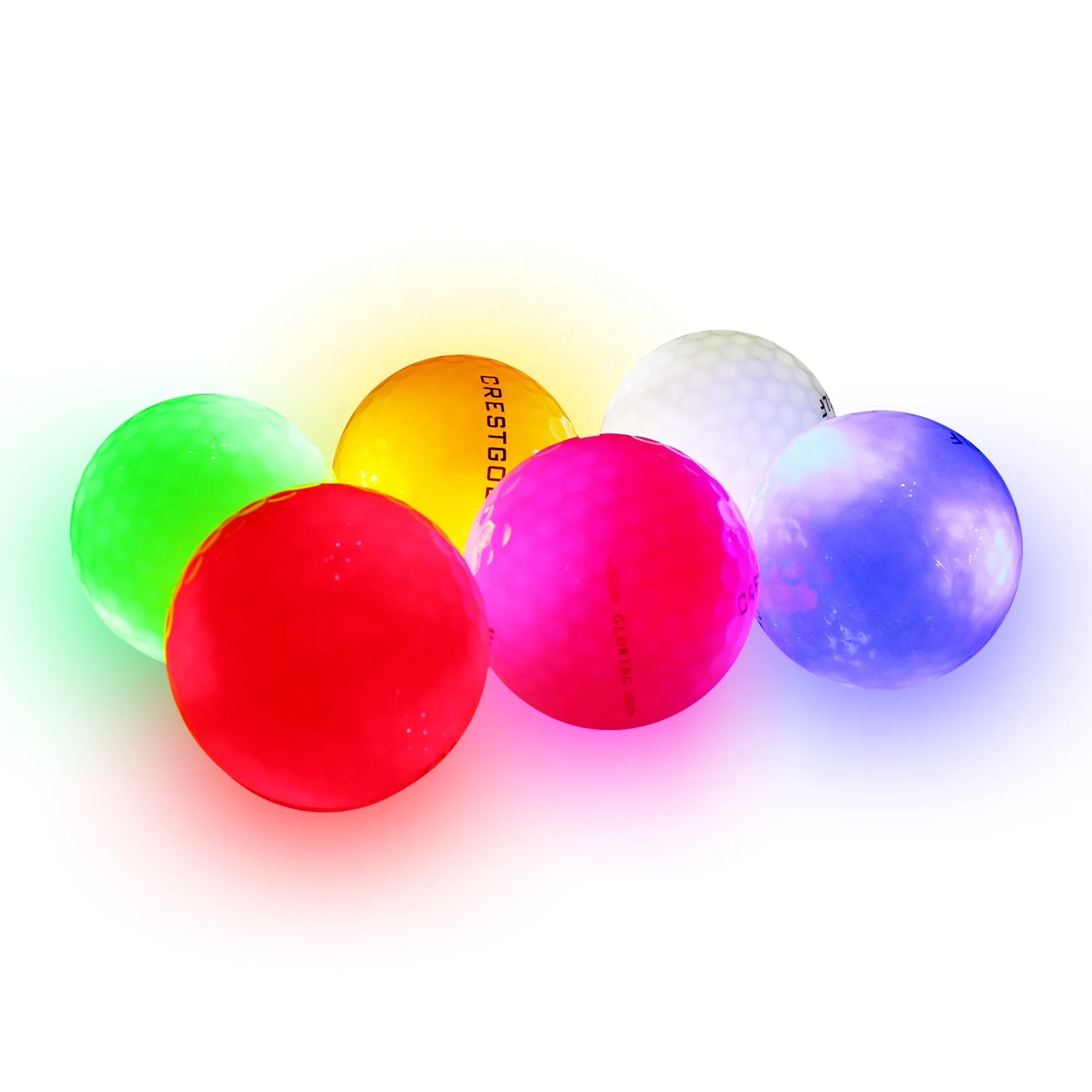 Crestgolf Light Up Glow In The Dark LED Golf Balls Night Training Supplies