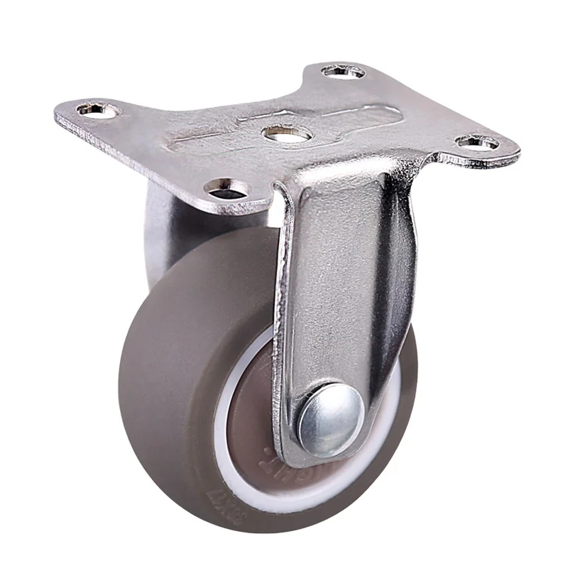 Fixed Quiet 1.5 inch Castors Wheels Rigid Single shaft TPE directional  Plate Caster Wheel