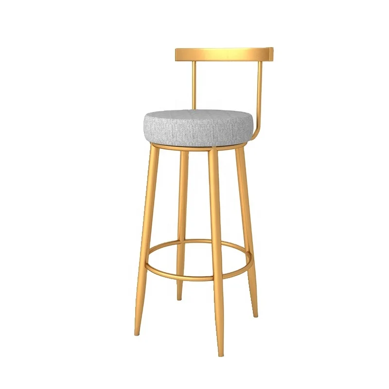 Nordic High Chair Barstool velvet stainless steel for Bar Table