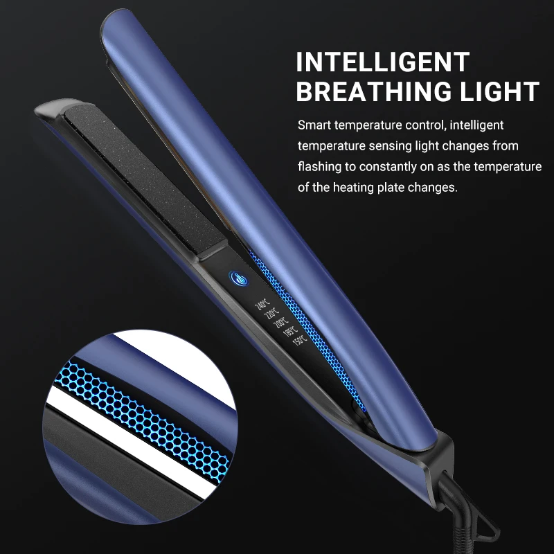 Professional  PTC Fast Heating Touch Screen LED Display Flat Iron Hair Straightener with Intelligent Breathing Light