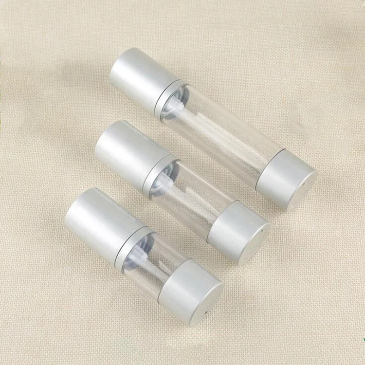 5ml 10ml 15ml 20ml 30ml  silver gold luxury 50ml airless pump bottle anodized UV aluminum cream airless pump bottle