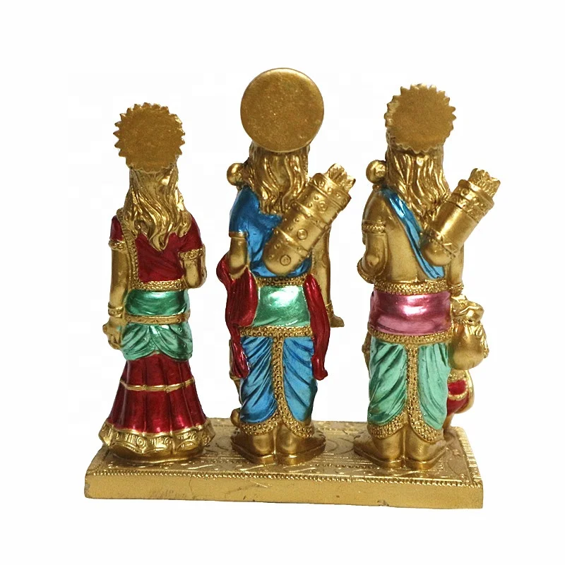 polyresin decoration Religious Items Indian Mandir Diwali Decor Buddha Sculpture Hindu Gods Idol Resin Ram Laxman Sita Figurine