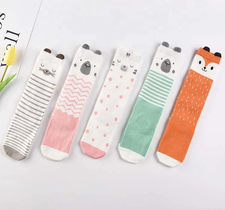 Cotton Bamboo Best Long Custom Logo Kids Set Knee High Children Lace Plain Knee High Girl Vintage Baby Socks Casual Knitted Crew