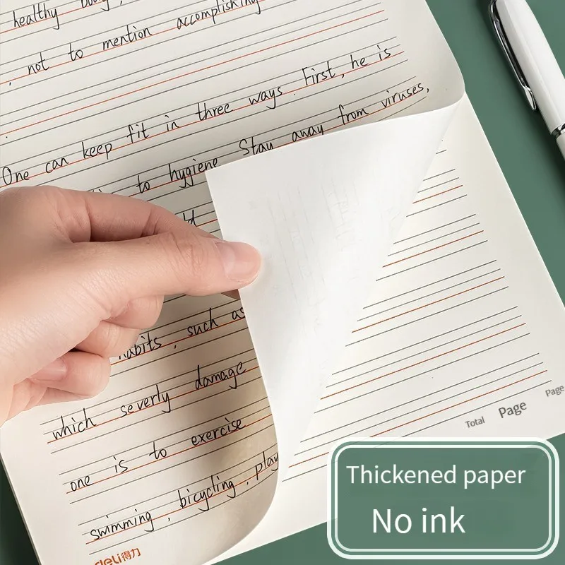 Deli 3433-8 English Letter Paper Composition Paper 16k Four-line Grid for Students High Quality