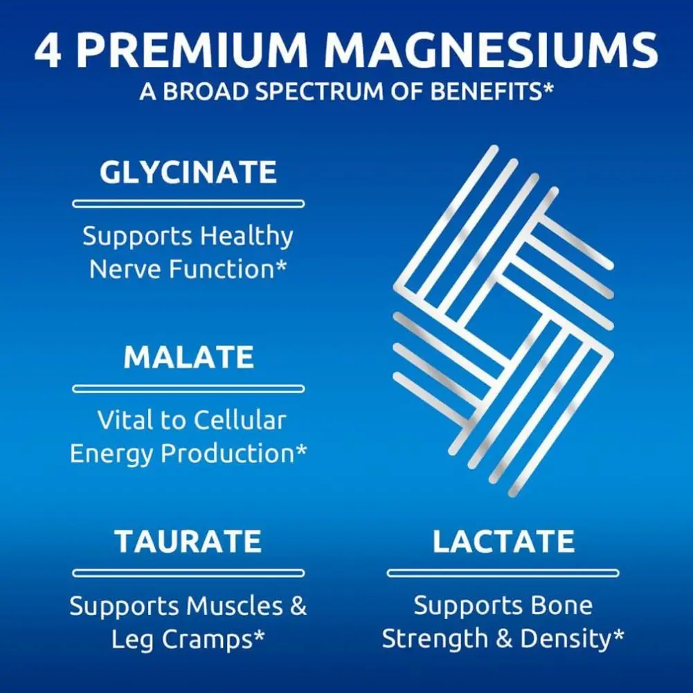 High Absorption Customized logo Magnesium 4 In 1 Complex Capsules Magnesium Glycinate Support Immune Bone Health