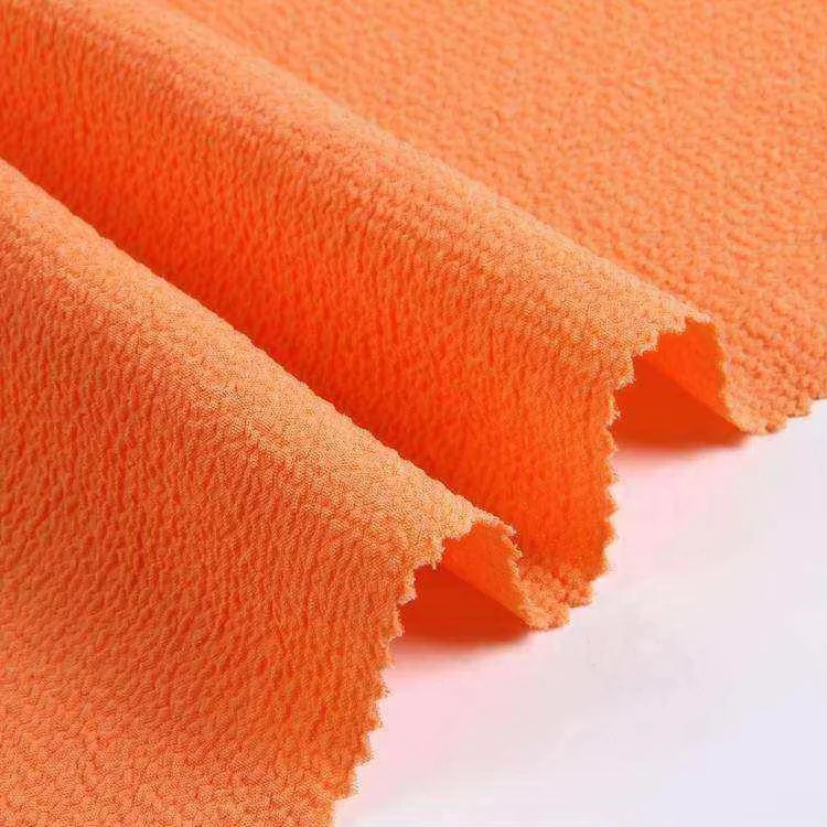 Custom plain dye 100% polyester solid crepe fabric clothing material for dresses or pants