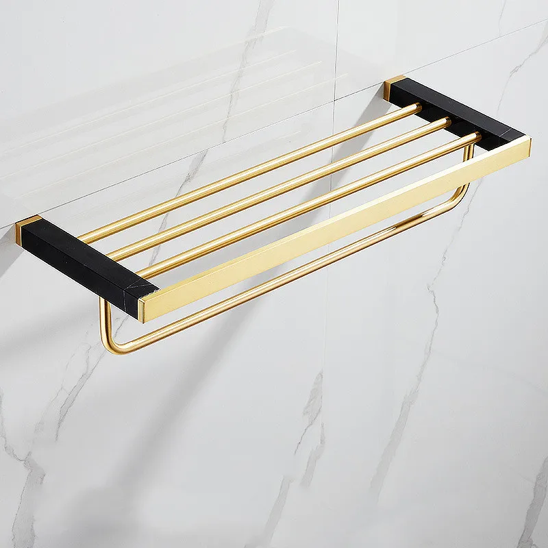 Bathroom Toilet Bathroom Hardware Pendant Set Brass European Bath Towel Rack Black Towel Rack Set