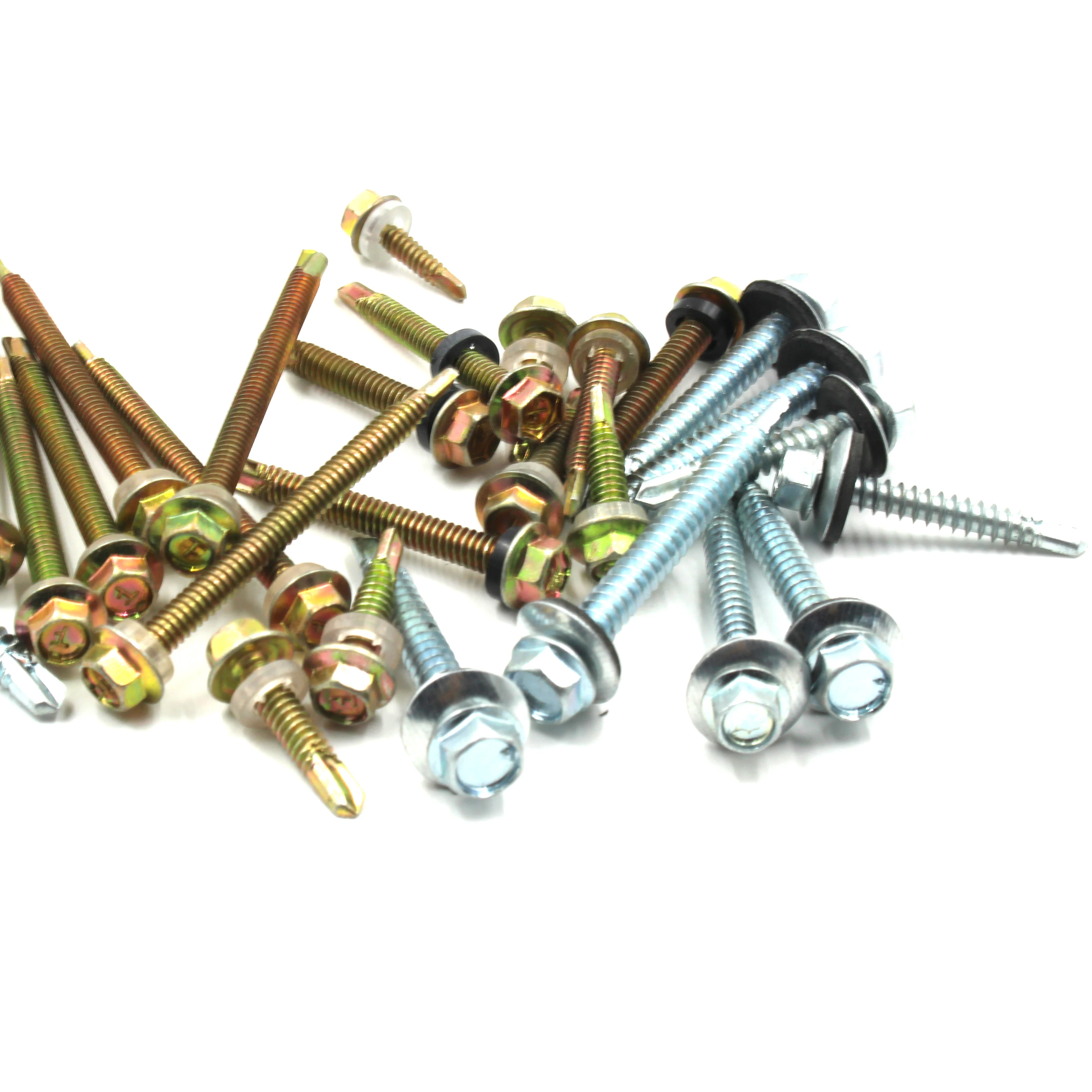 Supply Cheap Hex Head Selfing Drill Screw Drilling Screws EPDM Washer China Steel Structure /roof Construction DIN Galvanized DB